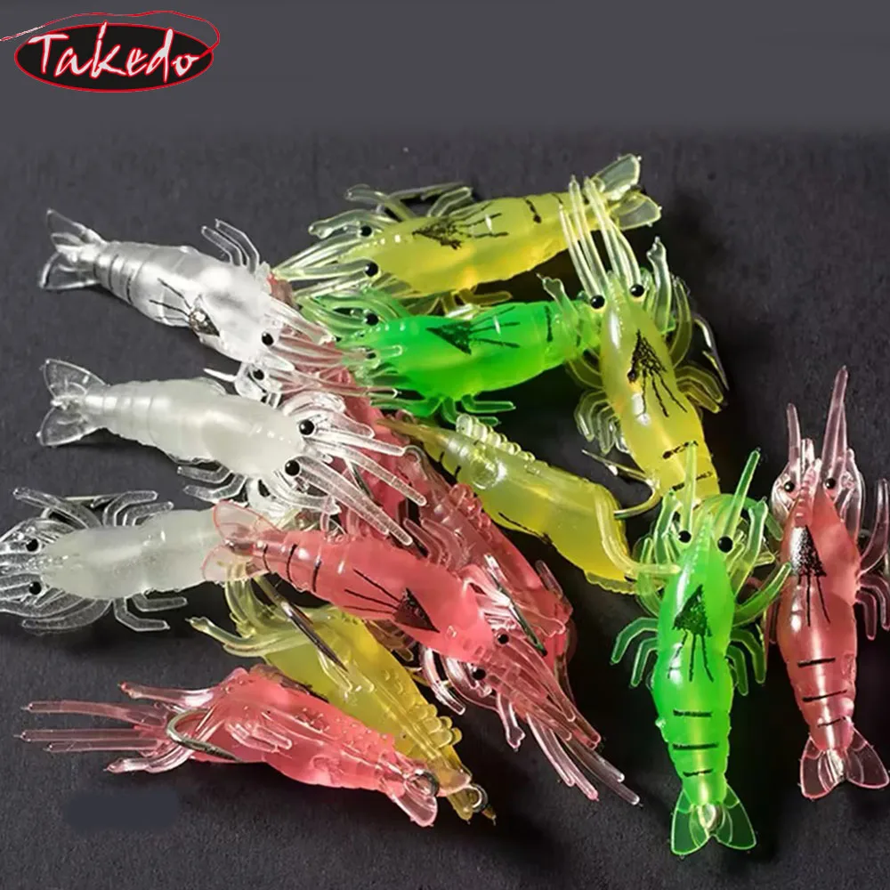 Señuelo vinilo camarón con anzuelo para carpa y lubina TAKEDO - imagen 3