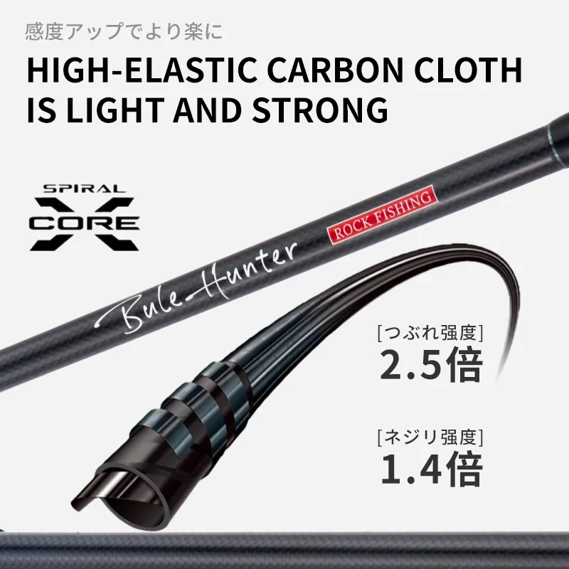 Nuevo MADMOUSE Fuji Guide Blue HUNTER juego de luz caña de pescar 6102UL /722UL punta sólida giratoria caña de pescar de agua salada para peces de roca - imagen 3