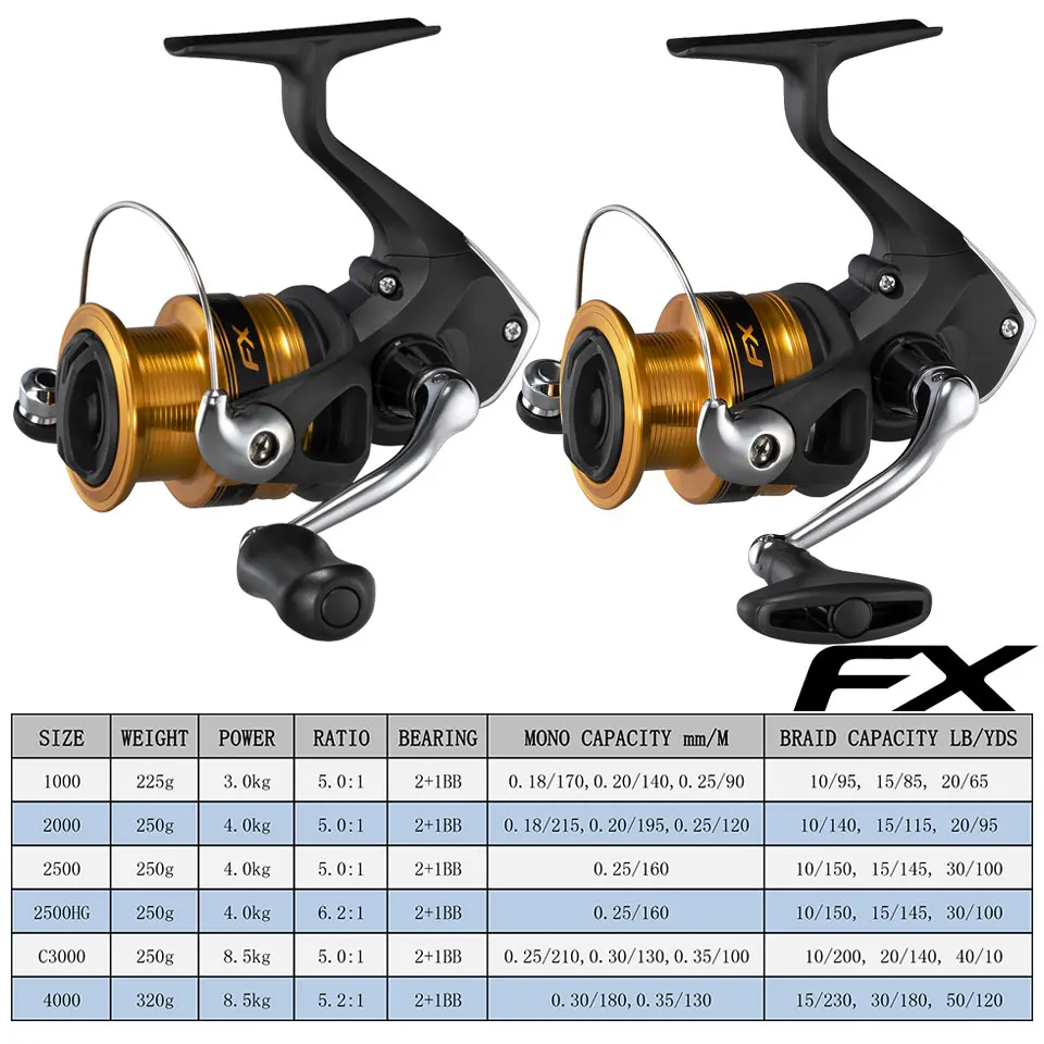 SHIMANO-Carretes de pesca giratorios FX, mango de repuesto, carretes de pesca giratorios, fundición larga - imagen 2