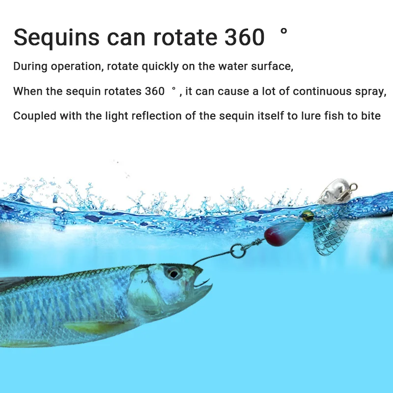 Cebo giratorio de Metal Artificial, anzuelo giratorio de 3/4, 5g, Wobblers, CrankBaits Jig, señuelo de lentejuelas, aparejos de pesca, 1 cuchara de piezas - imagen 4