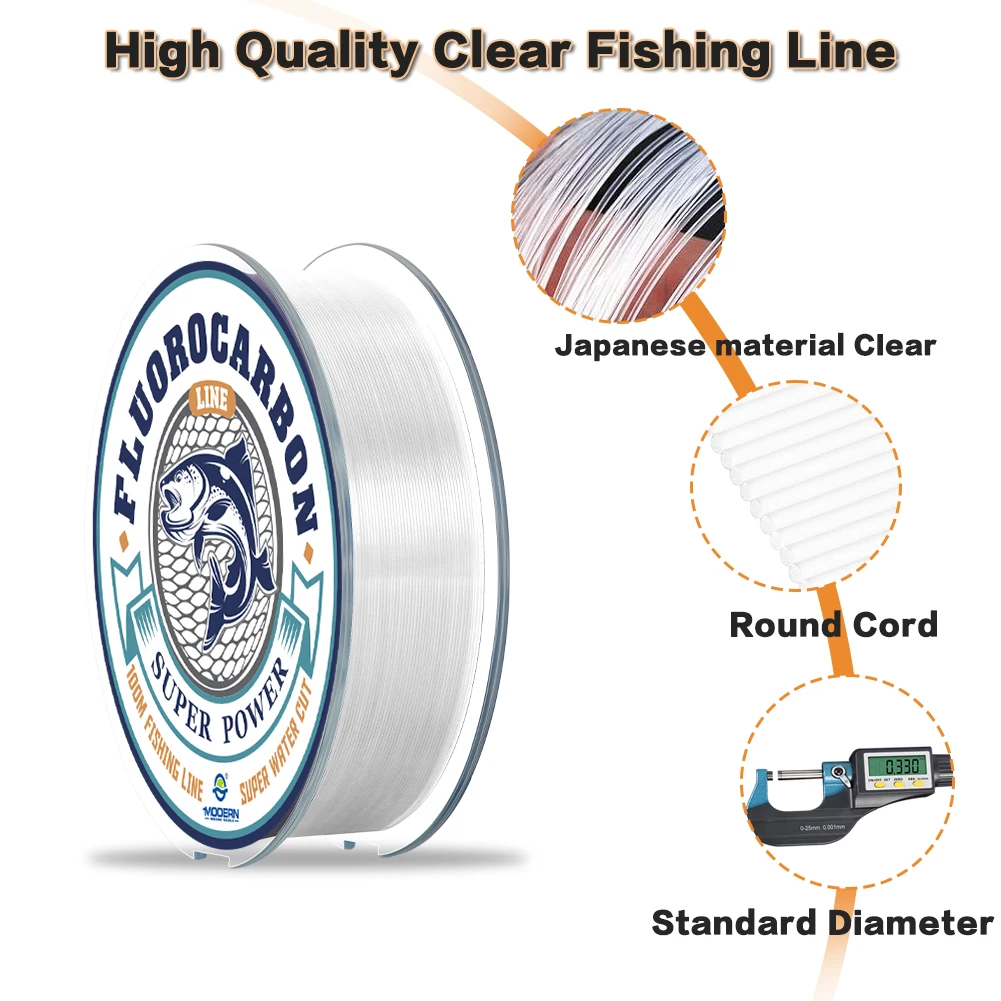 Zukibo-sedal de pesca líder de fluorocarbono 100%, sedal de pesca de carbono japonés, resistente a la abrasión, resistente a los golpes, Invisible - imagen 4