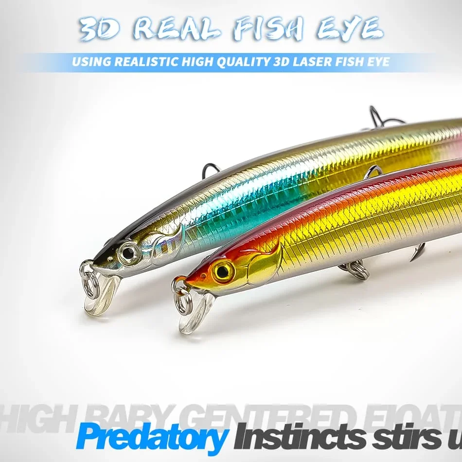 MOOKZZ-Señuelos de Pesca duros, cebos de calidad Minnow, Wobblers, buena acción, aparejos de pesca Artificiales Profesionales, 140mm, 23g - imagen 3