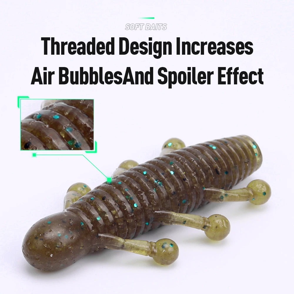 Kingdom 8 Uds Señuelos de Pesca blandos 3,2g 6g 45mm 55mm cebos blandos hundidos de PVC agregar sal olor a pescado señuelos blandos aparejos de pesca - imagen 5