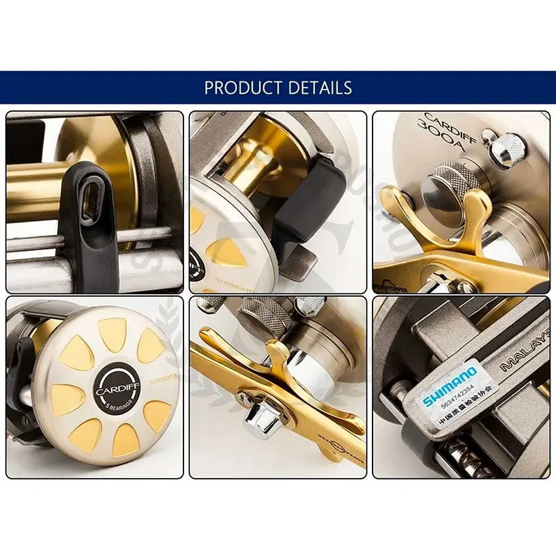 SHIMANO-carrete redondo con cuerpo resistente a la corrosión, sistema de frenado centrífugo de rodamiento, con relación 5,2: 1/5, 8:1, 4,5/5,0 KG, arrastre máximo 4 + 1 - imagen 3