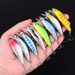 Señuelos Minnow de fundición larga, cebo Artificial Isca Wobblers para Lucio, carpa, suministros de pesca, 8 Uds.