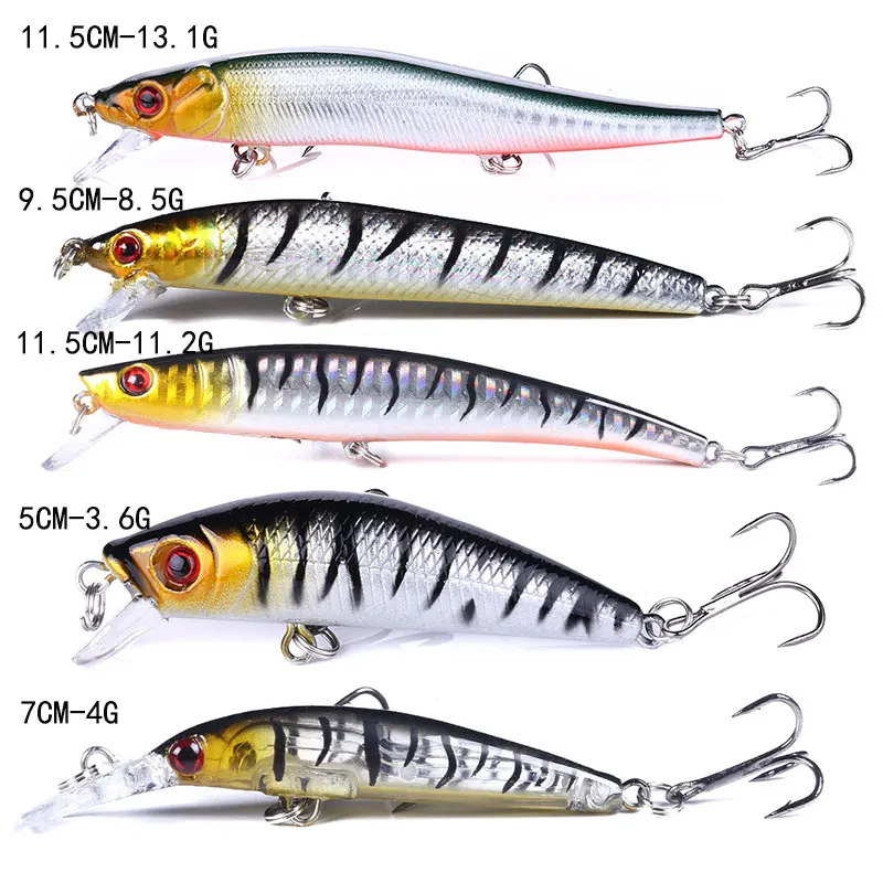 Jerkbait Minnow 5 uds Crankbaits Wobbler para juego de Señuelos de Pesca aparejos Kit de cebo Artificial trucha Trolling señuelos lubina dura Swimbait - imagen 2