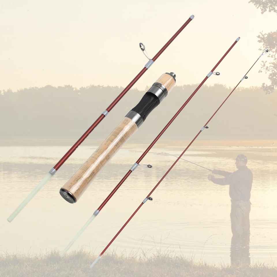 Caña de pescar ultraportátil de cuatro secciones, caña de viaje ligera UL de 1,4 m para trucha y pez luna, caña giratoria/fundida compacta de 43 cm - imagen 5