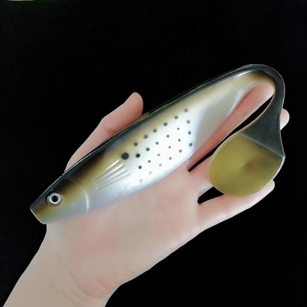 MUKUN-señuelo de Pesca de plástico suave, cebo de silicona Wobbler para Pesca de carpa, Lucio, 25cm/71,5g, 15cm/25g - imagen 3