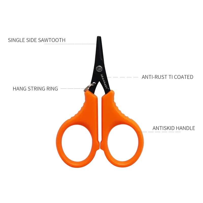 ZYZ tijeras de pesca de acero inoxidable chapadas en titanio, cortador de línea de pesca multifuncional portátil, accesorios de pesca, aparejos - imagen 5