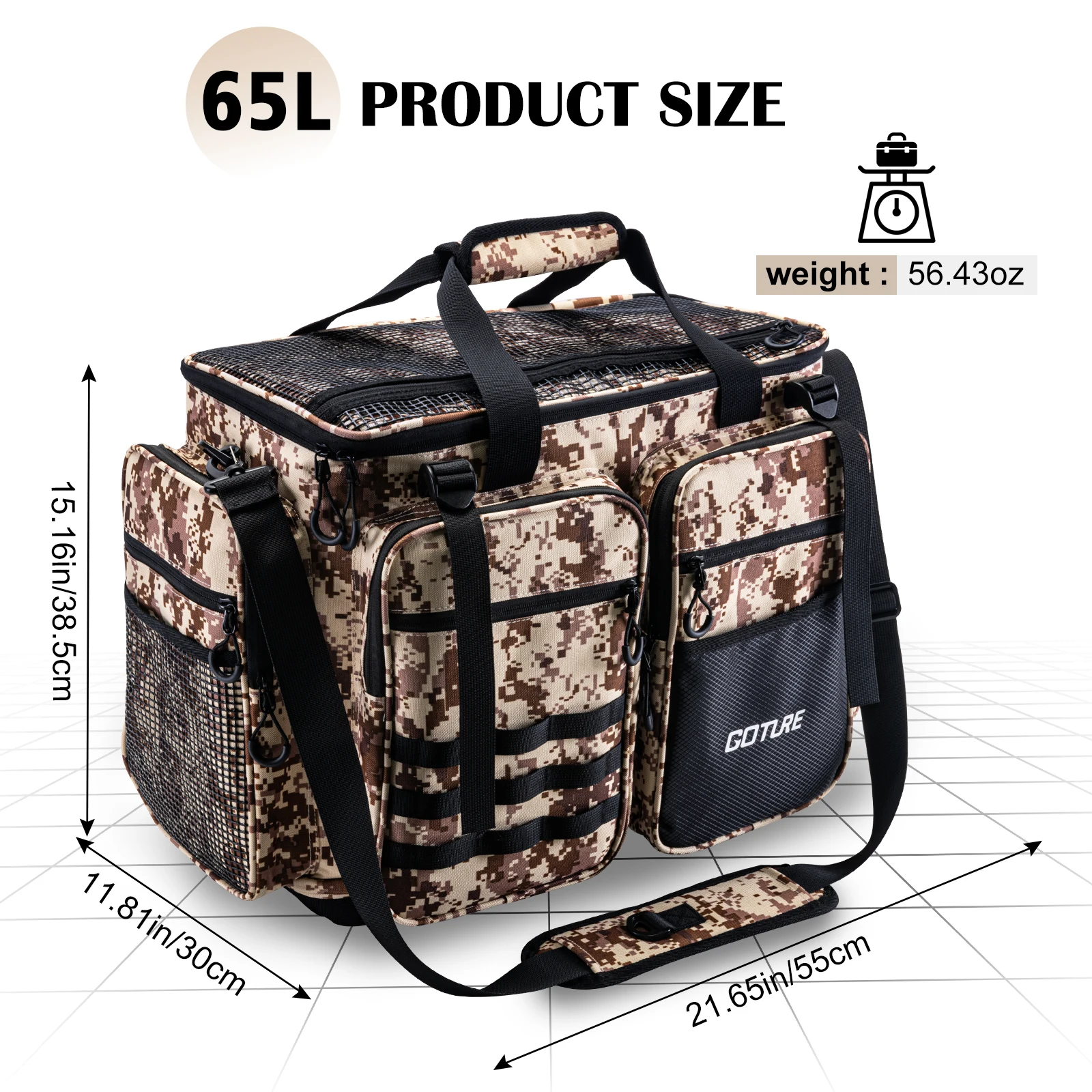 Goture Bolsa de Pesca Oxford 600D - Bolso de Hombro para Aparejos