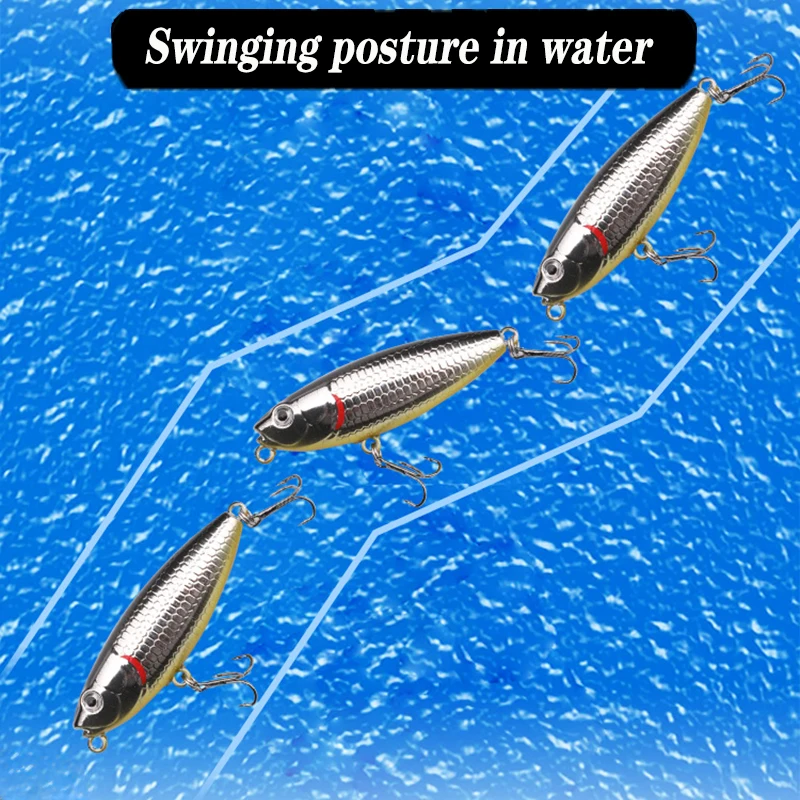 Testar 60mm 6,5g cebo tipo lápiz flotante Topwater Wobbles láser Jerkbait superficie de río señuelo para lubina y señuelos de pesca de trucha - imagen 4