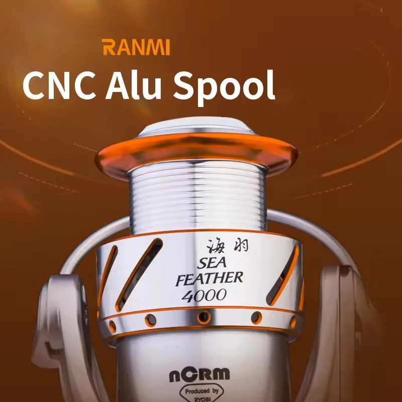 Carretes de pesca giratorios RYOBI RANMI SEA FEATHER serie 1000-8000 agua salada 5 + 1BB 5,0:1/5,1: 1 10kg carrete de barco oceánico para pesca en el mar - imagen 3