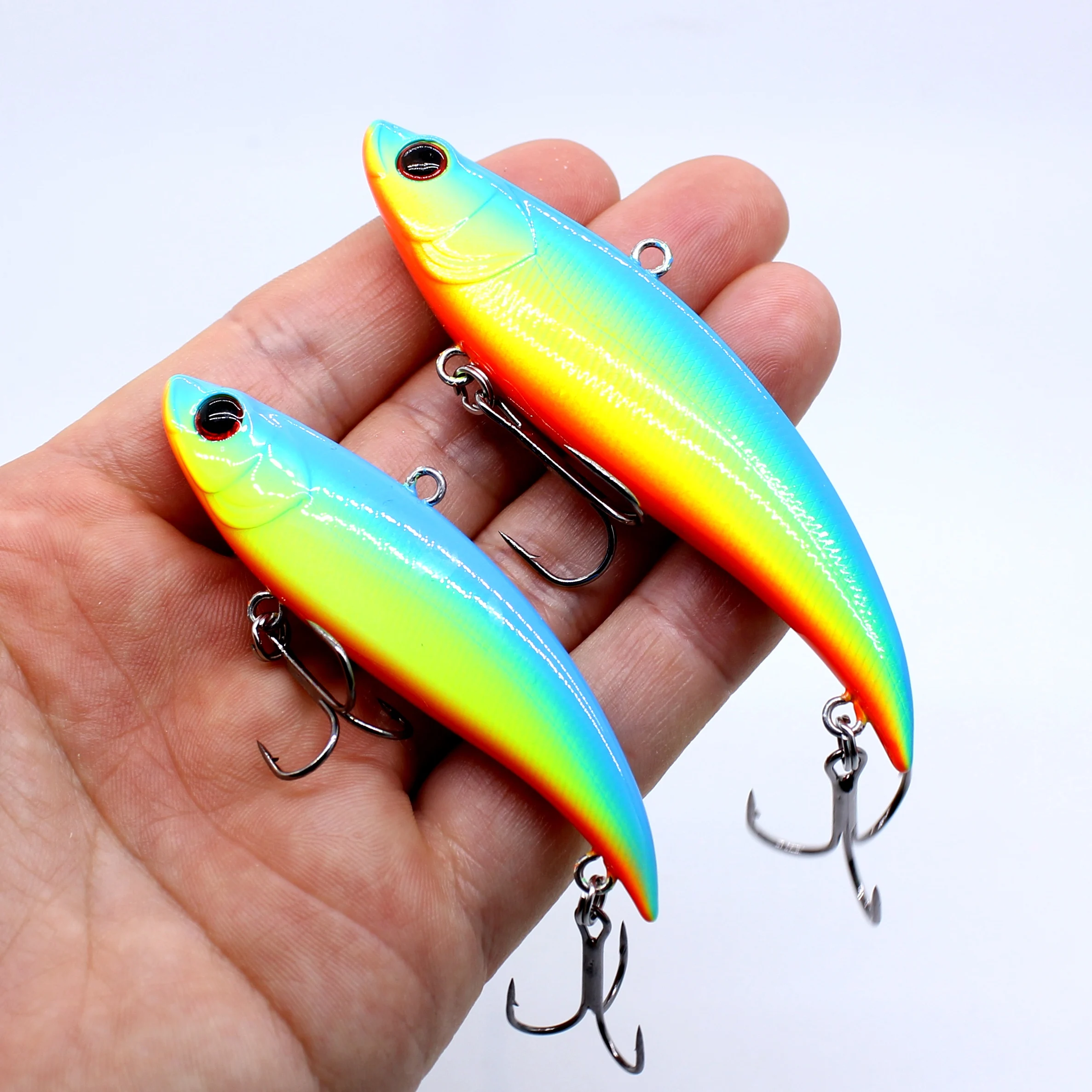 AOCLU Wobbler Super calidad hundimiento VIB vibración 75mm 16g 90mm 23g 31g cebo duro señuelo de pesca lubina agua dulce y sal anzuelos VMC - imagen 4