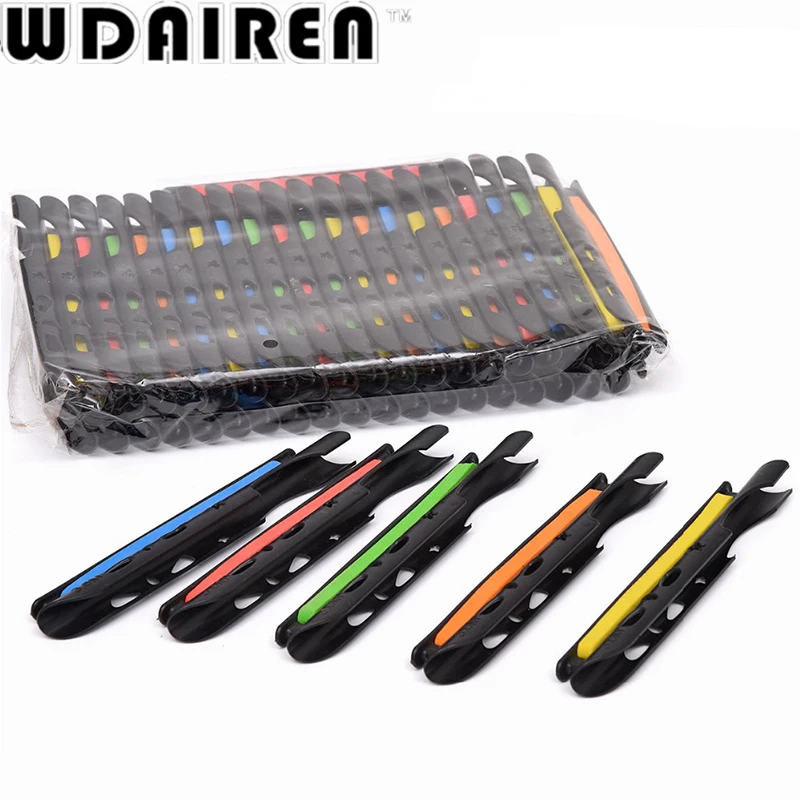 5 unids/lote, tarjeta de bobinado de pesca de Color aleatorio, placa de poste de mano, bobinado, tablero de alambre envuelto, contenedor de línea, Clips para caña de pescar - imagen 5