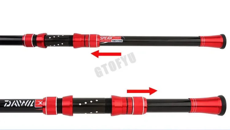 Un poste de esquí rojo y negro con un mango