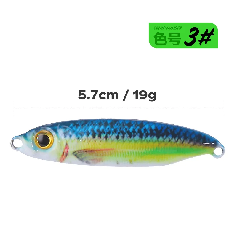 Señuelo de pesca Jigbait, pez de simulación con impresión 3D, 5,7 cm, 19g, plantilla fundida en la orilla, señuelo Artificial sin anzuelo, 1 pieza en oferta - imagen 5