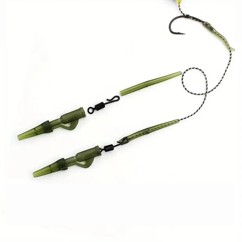 40 unids/lote accesorios de pesca de carpa Clip de plomo cambio rápido cola giratoria mangas antienredos de goma para aparejos de pesca de carpa - imagen 5