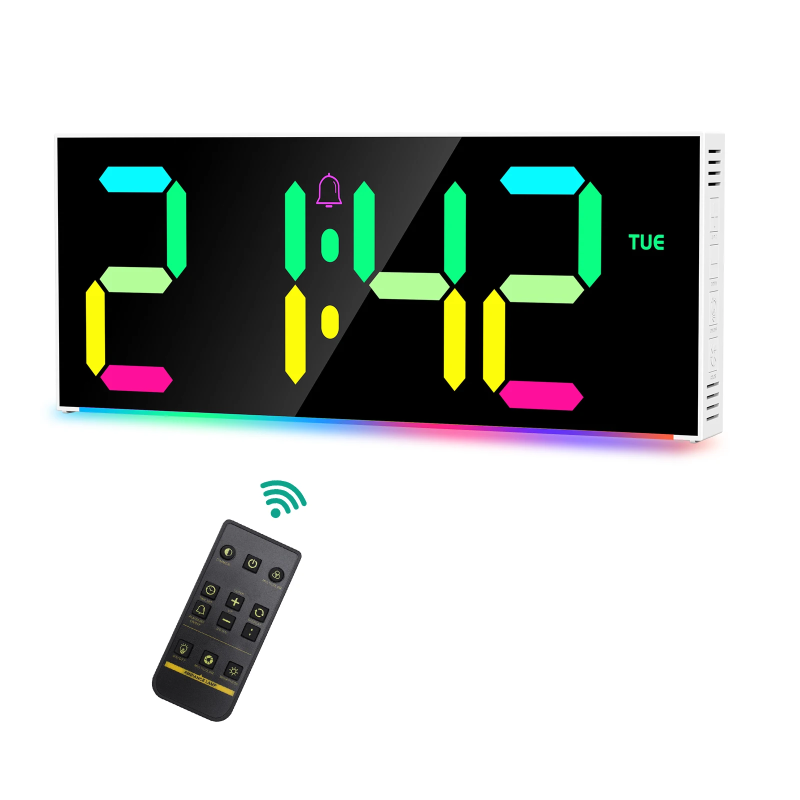 ORIA Reloj de pared digital RGB con gran pantalla y mando a distancia - imagen 3