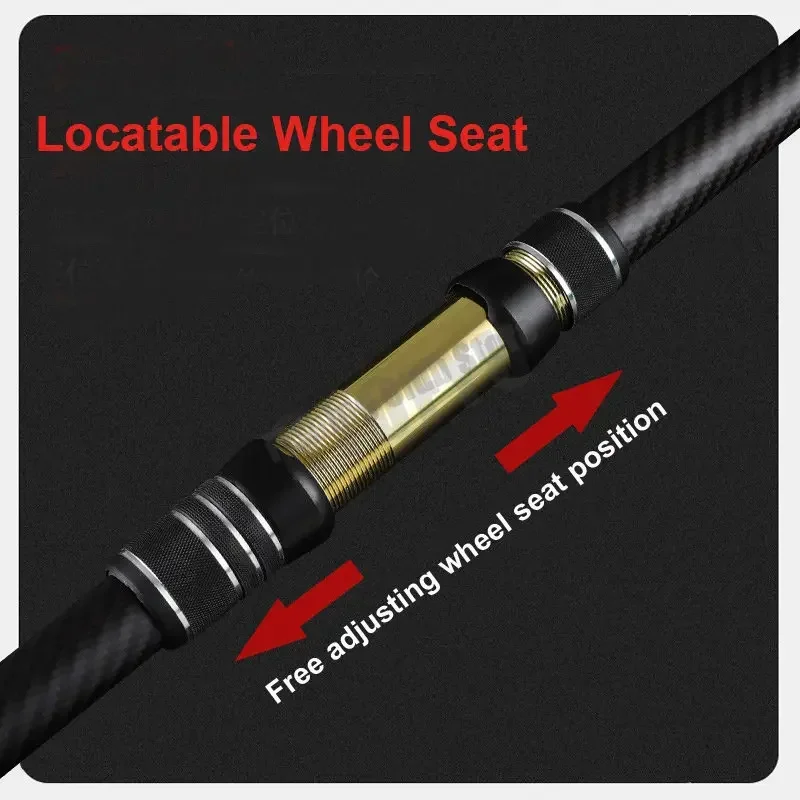 Caña de pescar de carbono de 2,1-4,5 M, barco de mar telescópico, equipo de pesca de alta calidad, 50kg encima, caña de tiro de larga distancia superdura - imagen 5