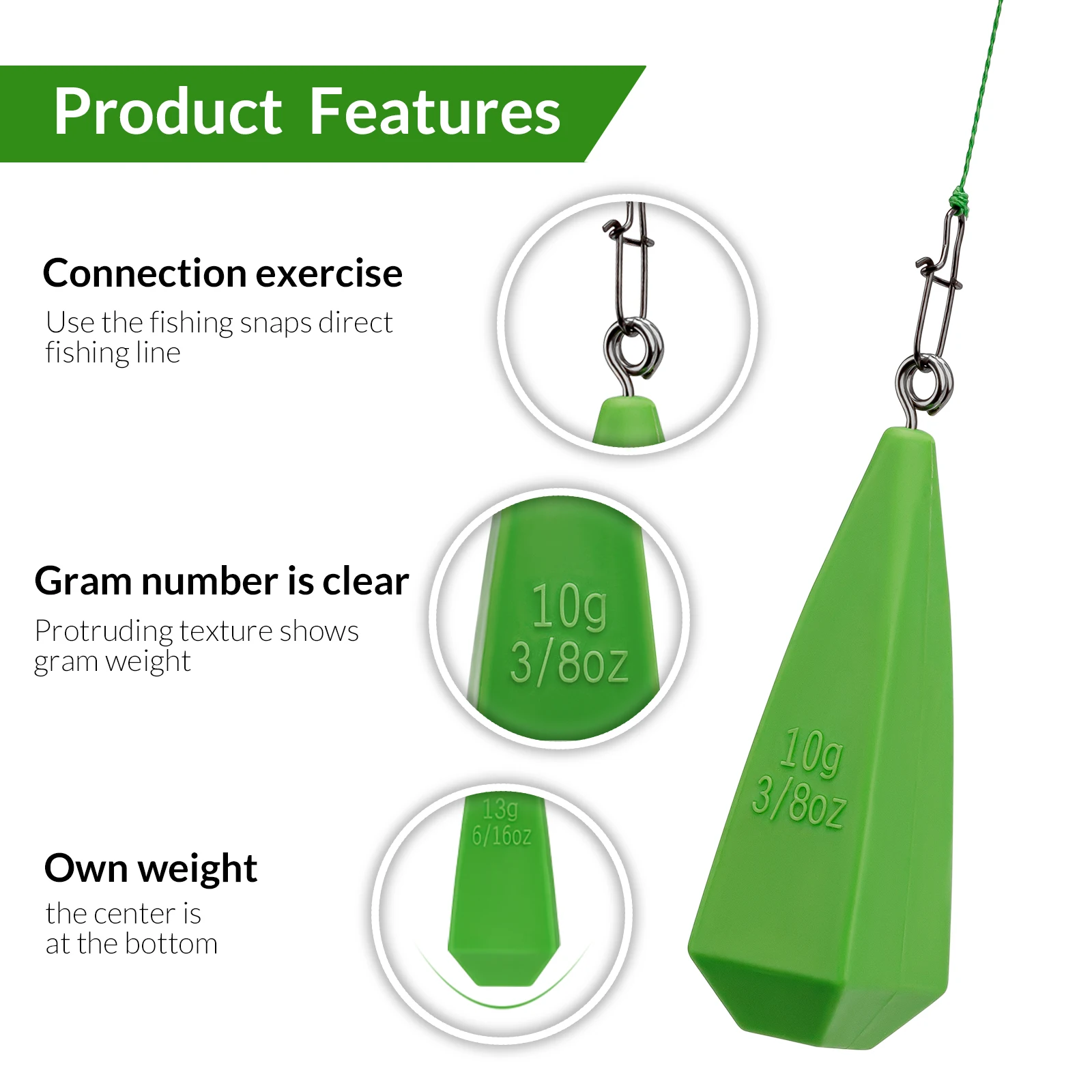 THKFISH 7 Uds. Tapones de práctica de pesca, tapones de práctica, tapón de fundición de peso, práctica de pesca para niños, mejora la habilidad de fundición - imagen 2