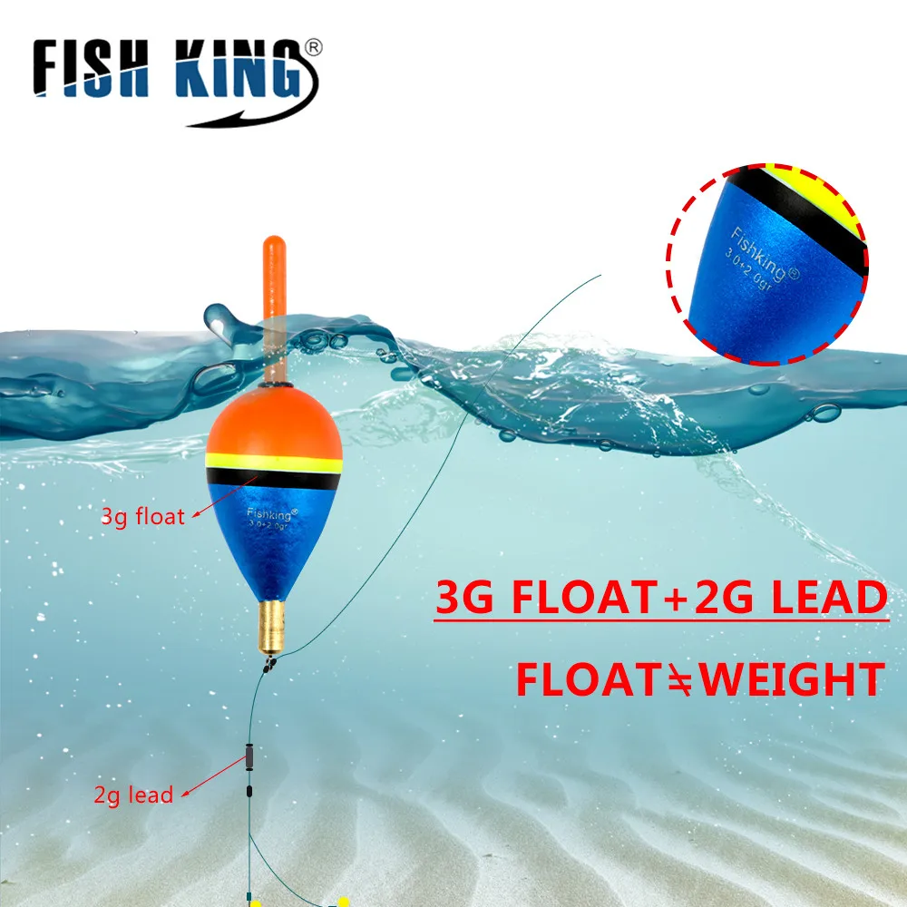 FISH KING 1 Uds flotador de pesca Barguzinsky flotador de abeto flotador de pesca de cobre boya Vertical para accesorios de pesca de carpa - imagen 5
