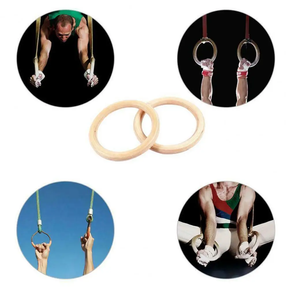 Anillos de gimnasia, hebillas de madera para tirar hacia arriba, entrenador de 28/32mm, anillos para ejercicio físico, gimnasio, Fitness, Yoga, anillo de entrenamiento de fuerza de hombro - imagen 2