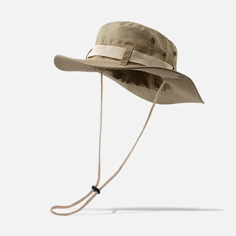 Sombrero de pescador de ala ancha para hombre, sombrero de cubo con protección UV para exteriores, Safari, caza, senderismo, malla, protector solar para playa - imagen 3