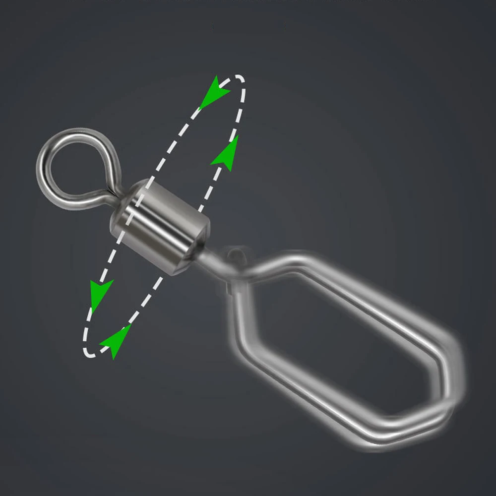 DNDYUJU-broche de presión enganchado para 20 piezas, barril de pesca de acero inoxidable, broches de seguridad giratorios, accesorios de señuelo, conector a presión - imagen 5
