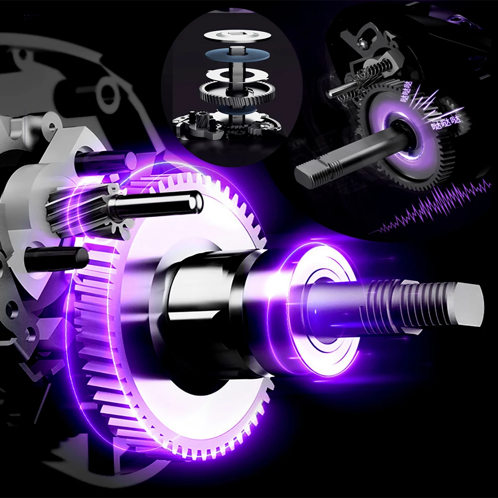 Carrete de pesca Baitcasting, arrastre máximo de 8kg, relación de engranaje de alta velocidad 7,3: 1, sistema de freno magnético para agua salada, pesca de carpa ultraligera - imagen 5