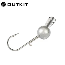 OUTKIT, nuevo diseño, anzuelo con cabeza de anzuelo Wobbler con labio de Metal, 3,5g/5g/7g/10g, 10 Uds., acción de cebo mejorada para pesca de lubina y gusanos blandos
