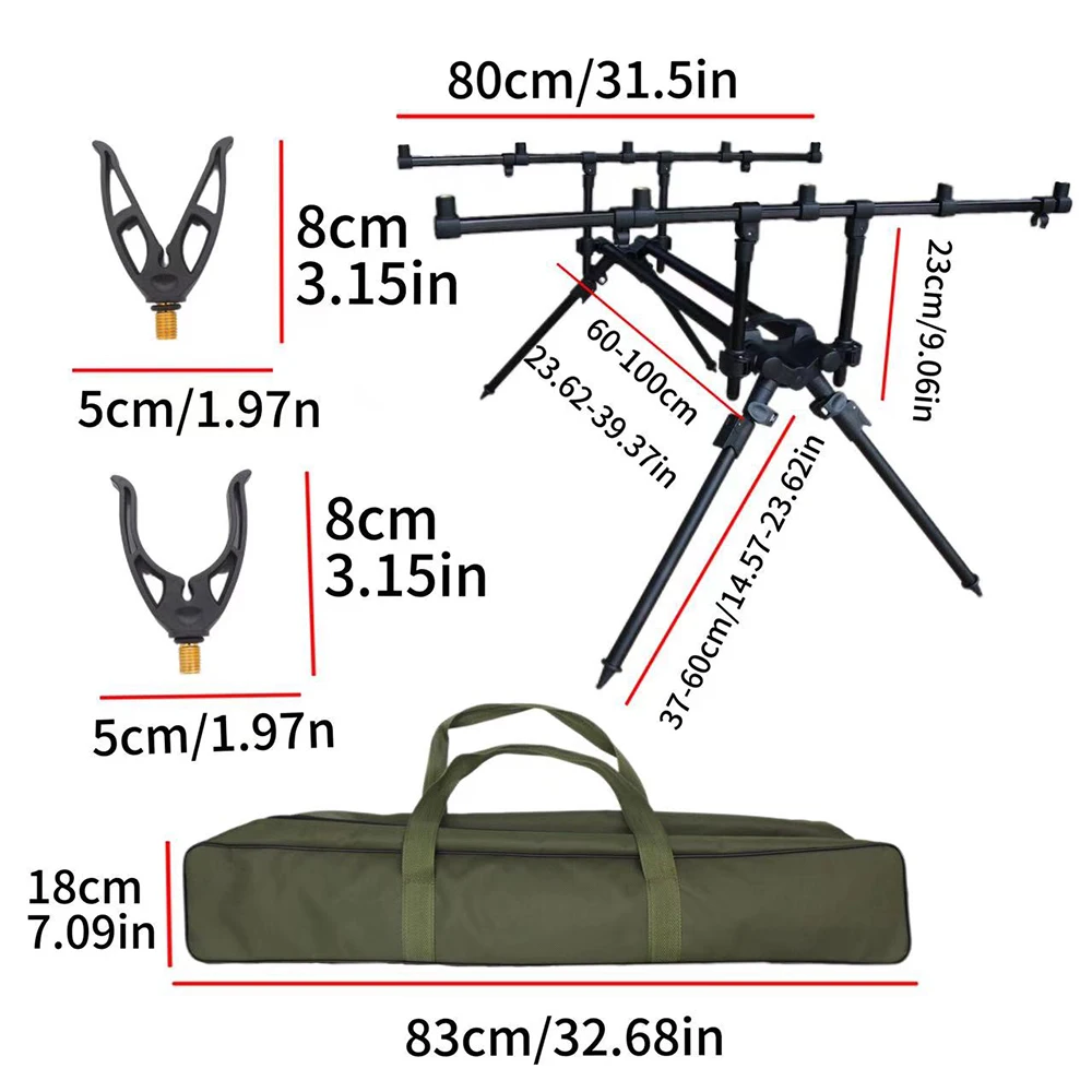Rod pod retráctil JS-B5 – Soporte ajustable para pesca de carpa - imagen 2