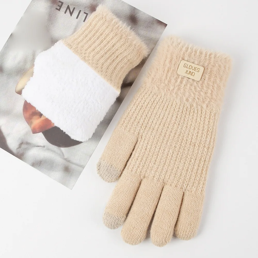 Gran oferta de guantes de invierno con pantalla táctil, manoplas de conducción de punto cálidas, guantes de esquí con dedos completos para mujeres y hombres - imagen 5