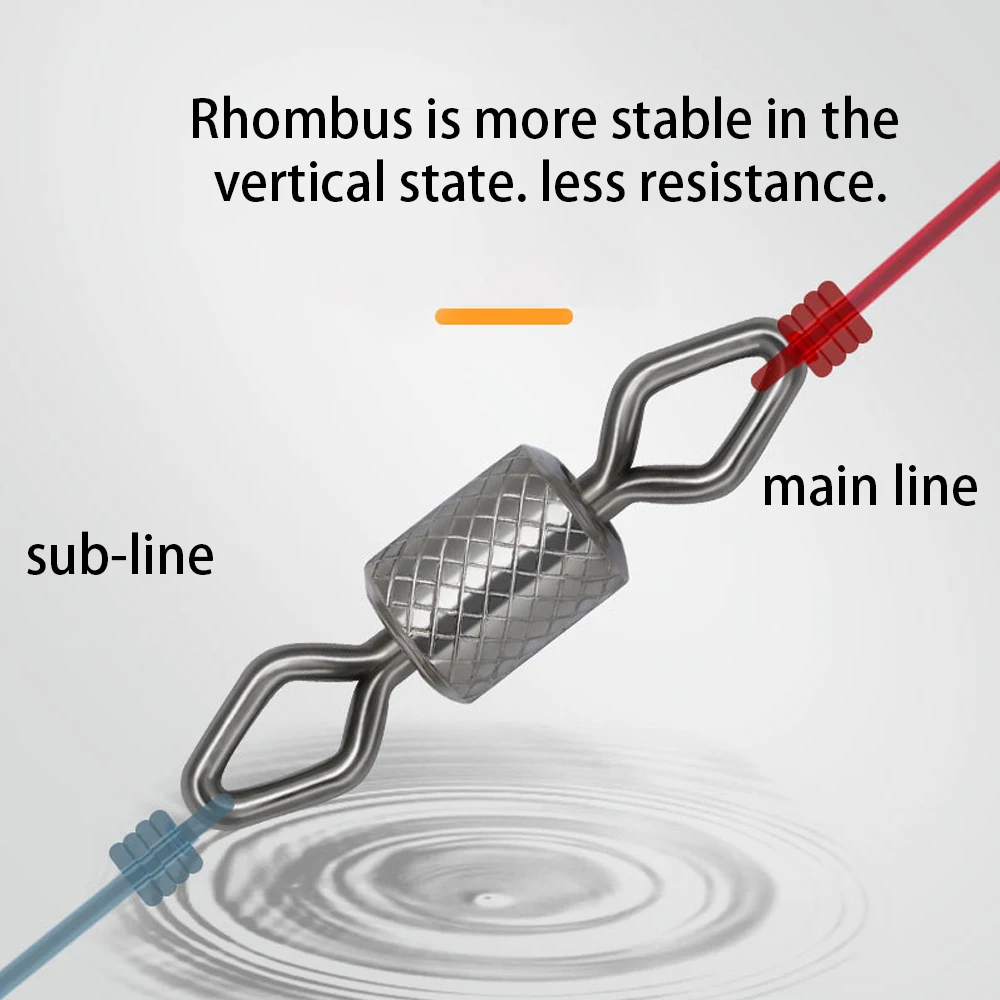 DNDYUJU 100 Uds barril de pesca giratorios patrón de diamante latón giratorio gancho de pesca conector accesorios de pesca herramientas - imagen 5