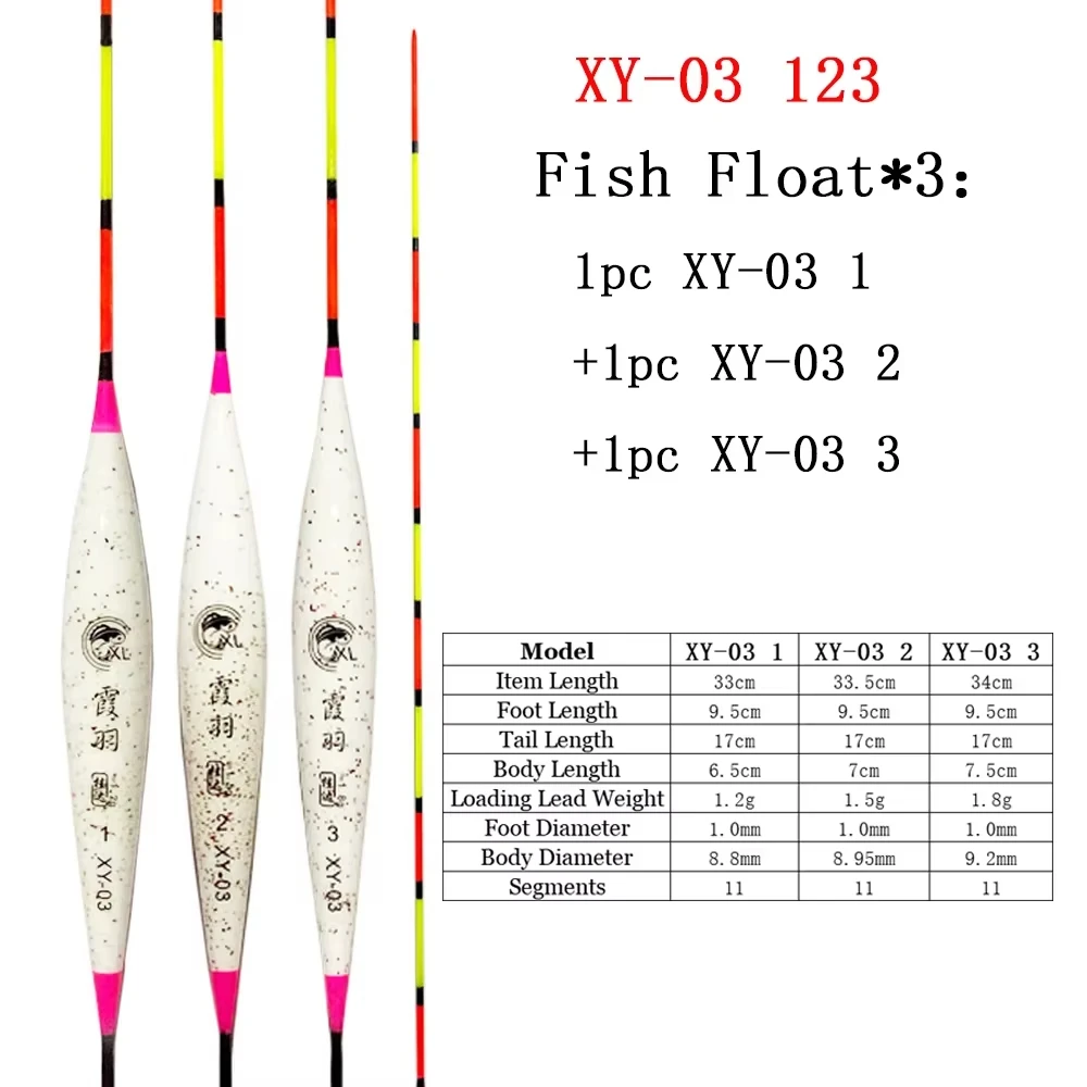 3 unids/set equipo flotante de Pesca deportes al aire libre flotadores de peces verticales conjunto de aparejos Pesca Señuelos de Pesca Accesorios - imagen 4