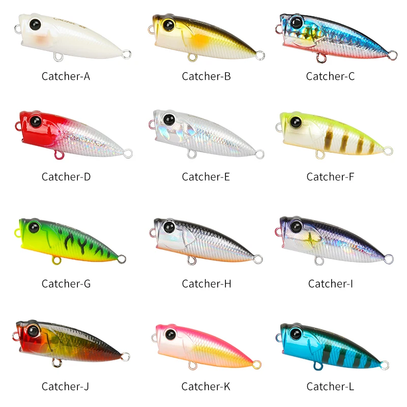 TSURINOYA-señuelo de pesca de 4cm y 3,3g, señuelo de pesca Topwater Popper CATCHER 40F, cebo duro de acción para Paseo de perros, juego de luz, pez Roca, modelo de ratón grande - imagen 5