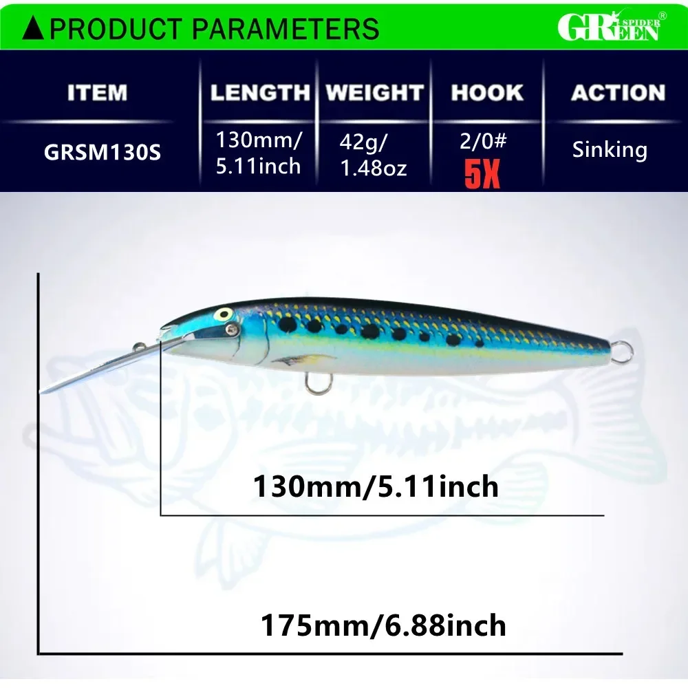 Greenspider Wobblers – Señuelo Artificial para Trolling en Agua Salada - imagen 3