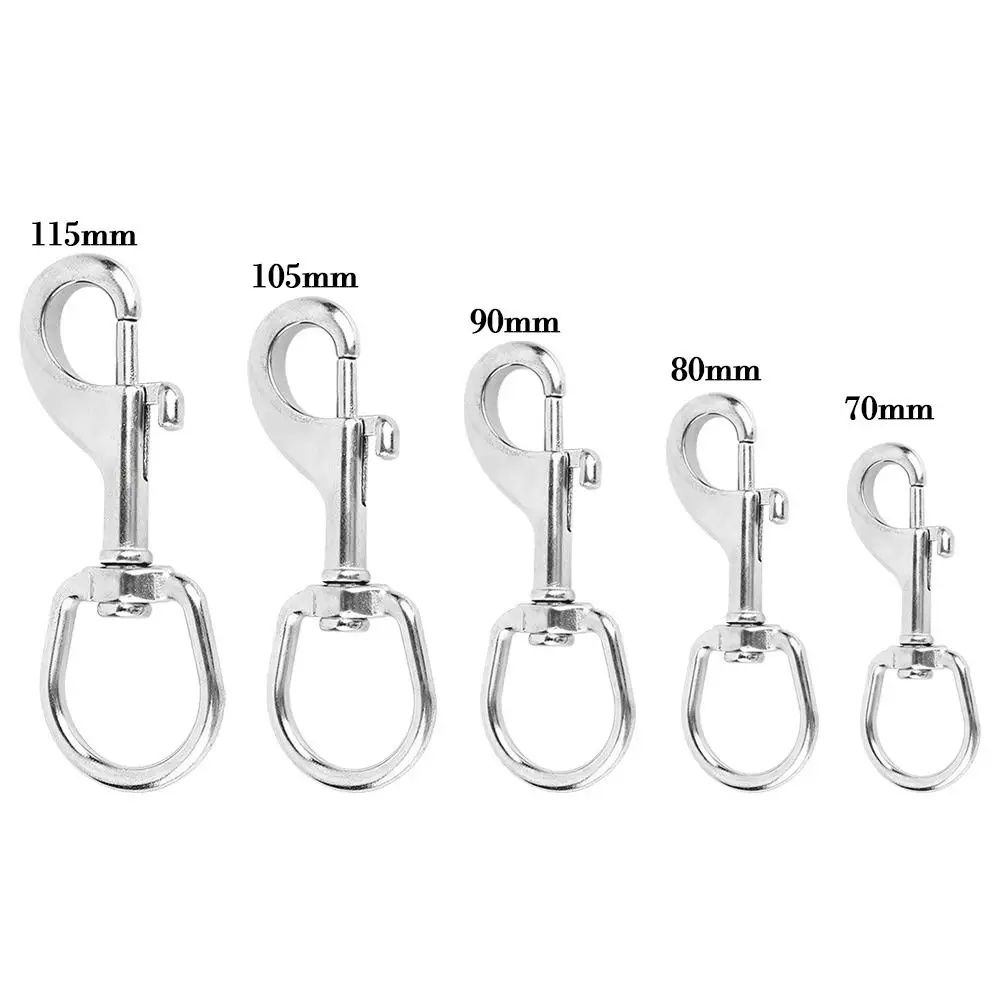 LLavero de gancho de resorte de liberación rápida de acero inoxidable, herramienta para exteriores, hebilla colgante EDC, mosquetón, hebilla de cinturón, 8 tamaños - imagen 5