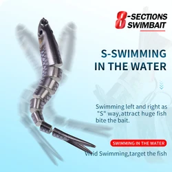 Proberos Swimbait articulado 8 segmentos – Señuelo duro para lubina