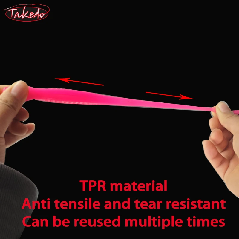 TAKEDO 3 unids/set Material TPR cebo suave 12,5 CM 11,5G señuelo de pesca de renacuajo señuelo suave cebos de cola bifurcada Wobbers para lubina bagre - imagen 3