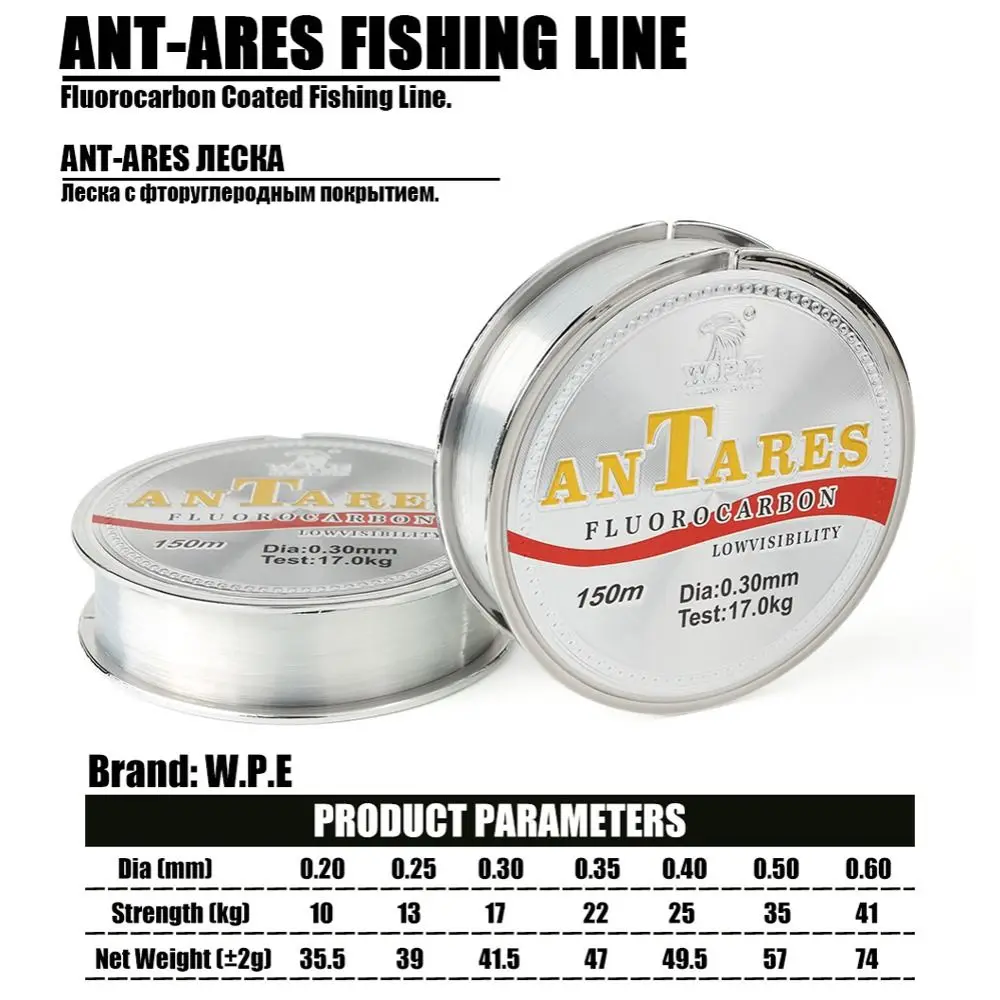 Línea de pesca con revestimiento de fluorocarbono, 150m, 0,20mm-0,60mm, 10kg-41kg, 150M - imagen 5