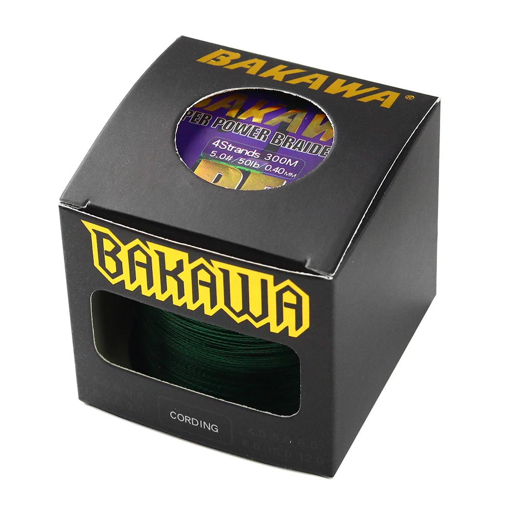BAWAKA-sedal de pesca de 4 hebras, hilo trenzado de 300/500M, superpotente, multifilamento fuerte, 100% PE, duradero - imagen 2
