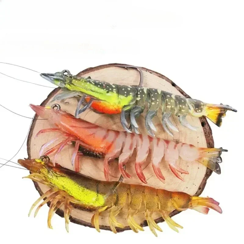 1 Uds., 8cm, 8g, plantillas con cabeza de plomo, cebo de pesca de camarón suave, Artificial, PVC, señuelo de pesca suave, cebo luminoso para actividades de pesca - imagen 4