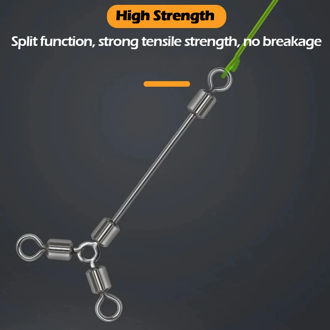 FishTrip 25 piezas giratorios de 3 vías pierna larga forma de T línea cruzada giratoria aparejos de pesca de acero inoxidable - imagen 3