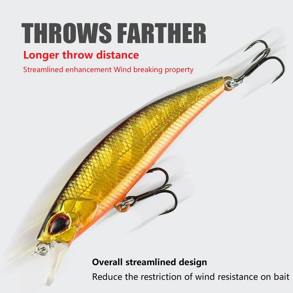 Señuelo de Pesca de pececillos, anzuelos triples con anzuelos triples, señuelo de Pesca de 64mm/6g, anzuelos Crankbait, 1 piezas - imagen 2