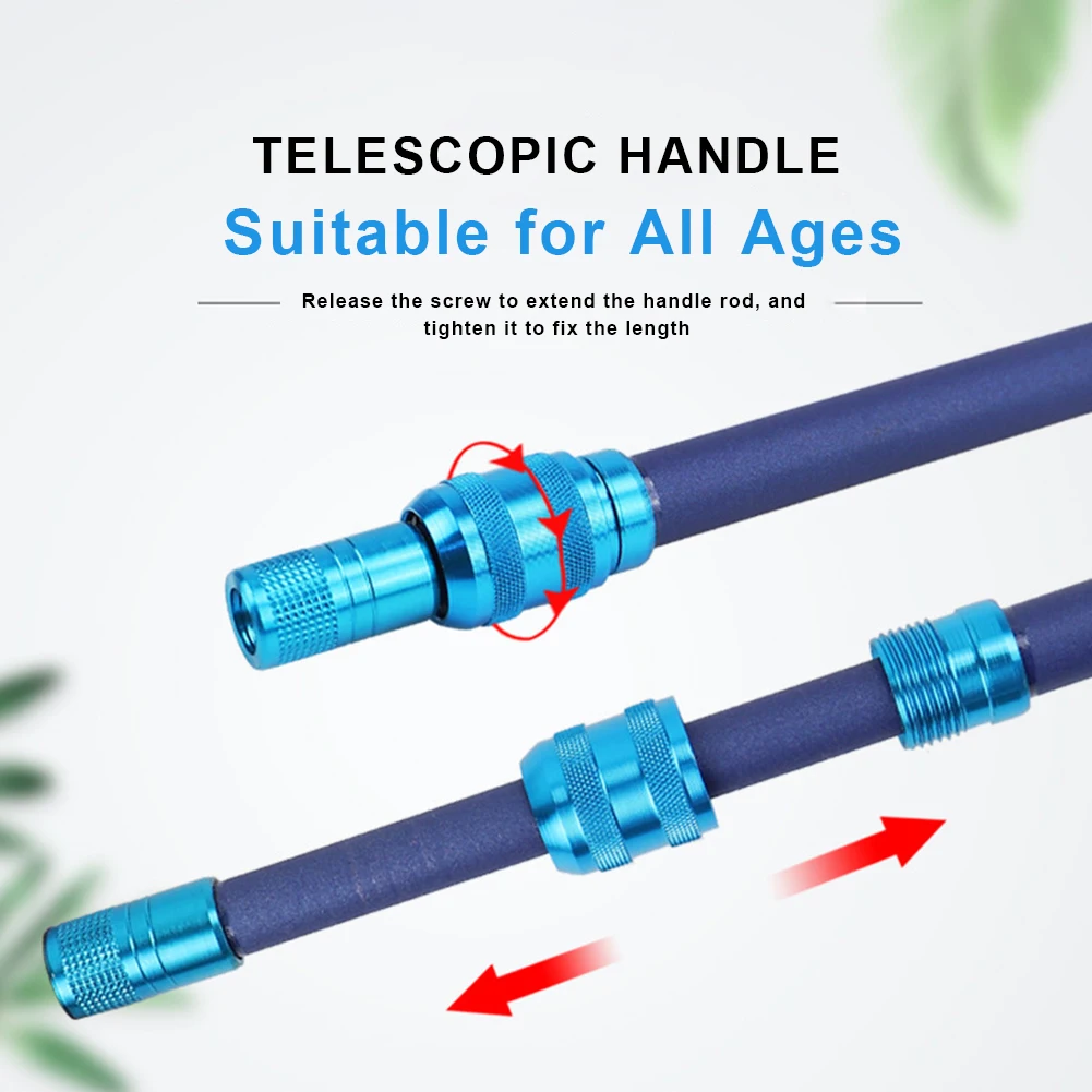 Mango retráctil de aleación de aluminio, red de pesca plegable, portátil, telescópica, Red de cuchara plegable para niños - imagen 3