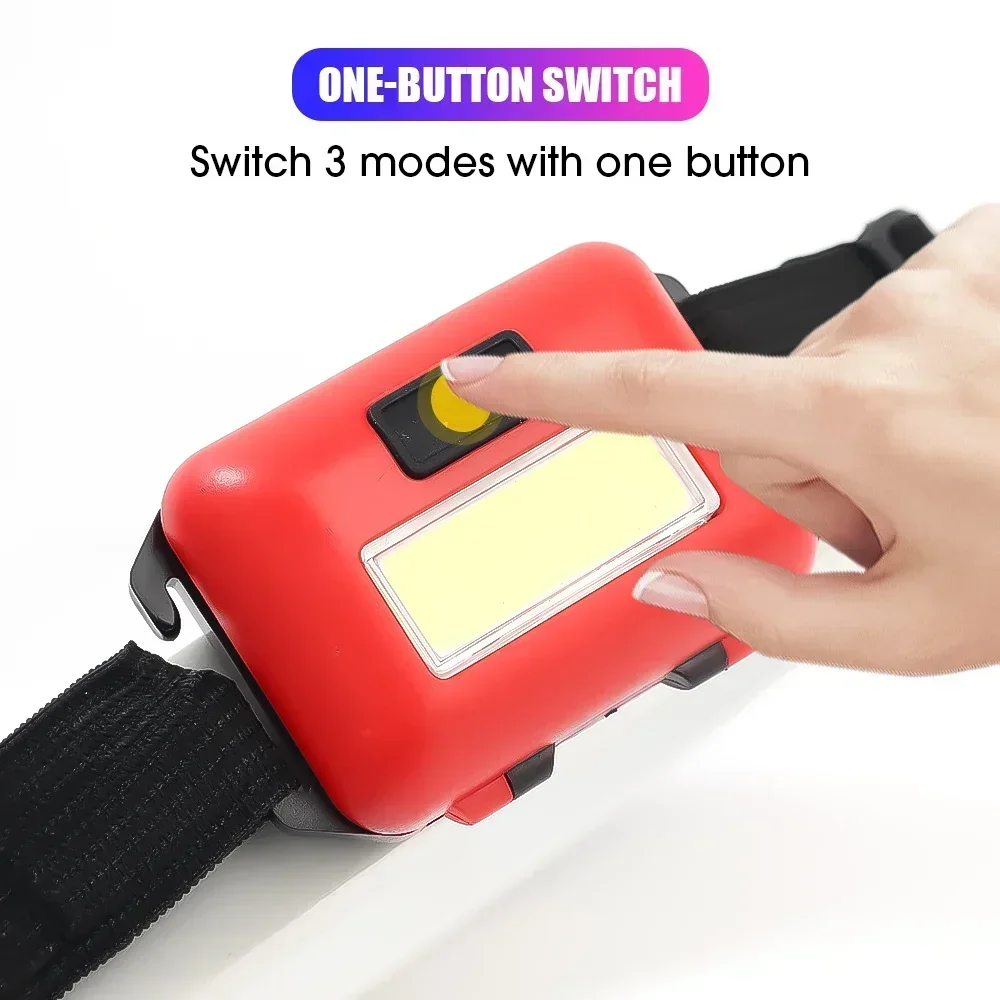 Mini faro COB, faro LED portátil, luz frontal impermeable con 3 modos de iluminación, linterna frontal para acampar al aire libre y senderismo - imagen 5
