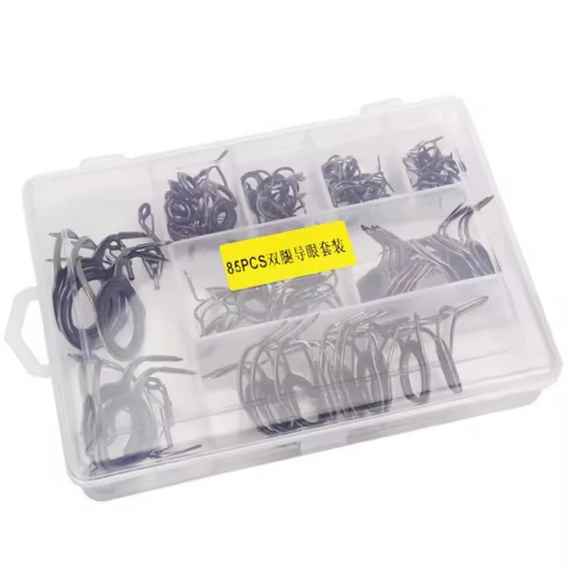 WEIHE 75 Uds accesorios cerámica de alto carbono patas dobles caña de pescar guías oculares combo - imagen 2