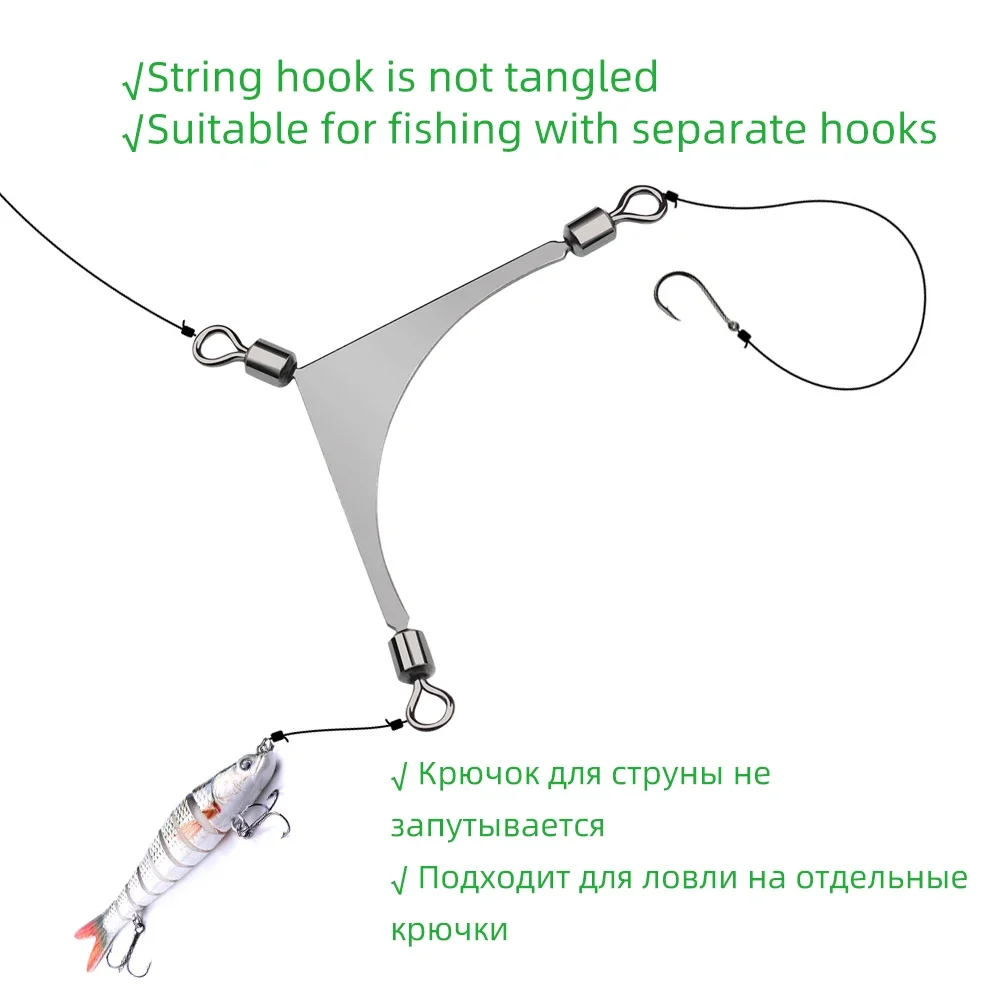 Conector de línea cruzada de 15 ~ 60 uds., aparejos de pesca giratorios de 3 vías, pesca en agua salada, barril rodante, giro en T, Triple giratorio de pesca