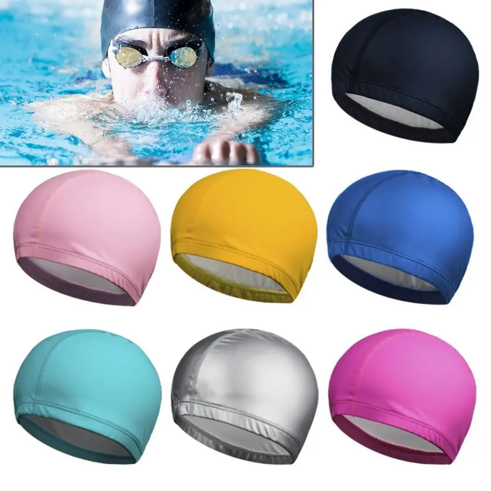 Gorros de natación de alta elasticidad, impermeables, PU, protegen las orejas, deportes, piscina, gorro de natación - imagen 3