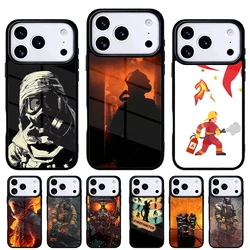 Funda Protectora para Teléfono con Diseño de Héroes Bomberos para iPhone 17 16 15 14 13 Pro Max, Carcasa Trasera para 12 11 Pro